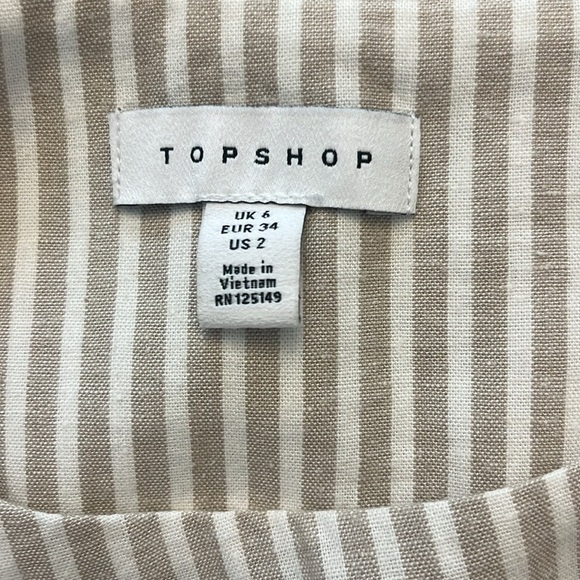 TopShop Women’s Linen Tank Camisole Striped Size 2 Small - Picture 4 of 6